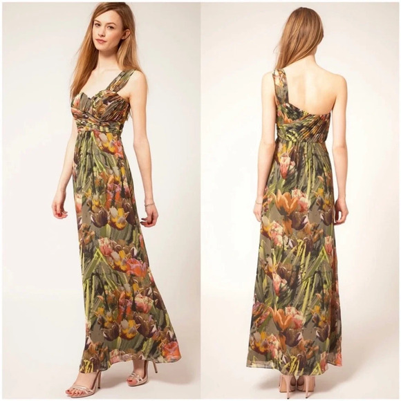 Ted Baker Dresses & Skirts - PRICE DROP! Ted Baker Maxi Dress One Shoulder Green Floral